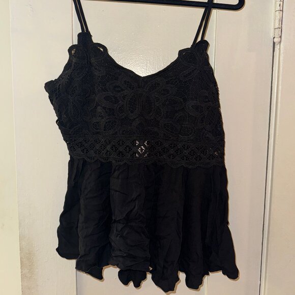 Black Lace Camisole with Smocked Back (Size XL). NWT - Picture 2 of 4